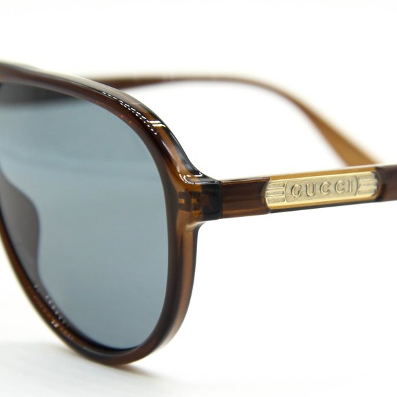 NEW GUCCI GG0935S 007 BROWN BLUE PILOT AUTHENTIC MEN SUNGLASSES 60-12-145 - Picture 11 of 11